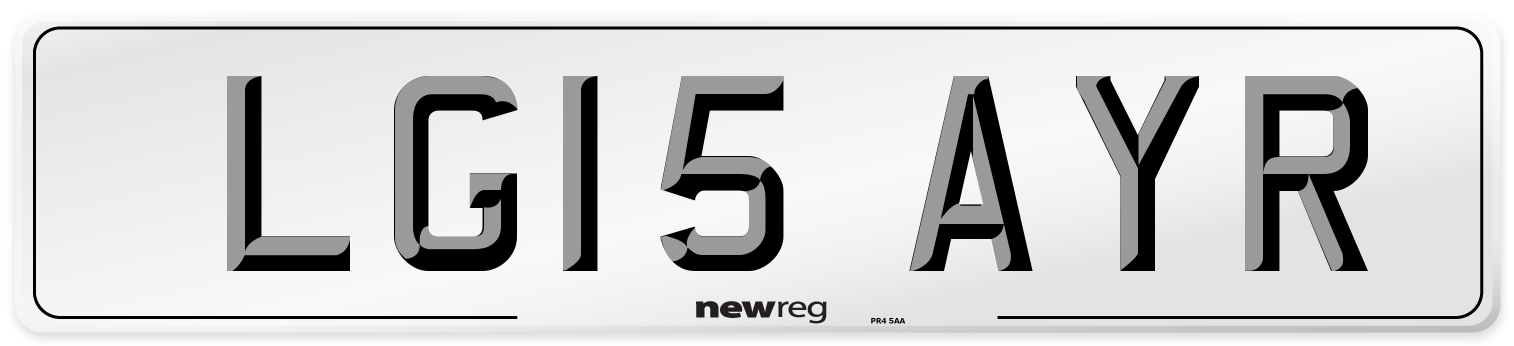 LG15 AYR Number Plate from New Reg